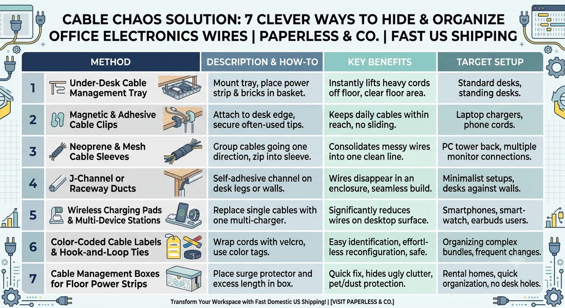 Cable Chaos Solution: 7 Clever Ways to Hide and Organize Office Electronics Wires