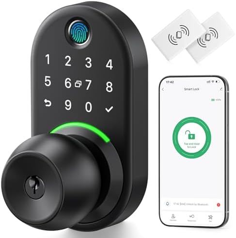 Keypad Smart Door Knob Lock, Yamiry Fingerprint Keyless Entry Handle Lock by YAMIRY