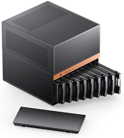​JONSBO N6 NAS Case, Micro ATX Pc Case,9HDD/SSD Drive Bay (hot-swap),Support 3 Power Supply Installation Positions,ATX/SFX PSU,with 2 Fans Pre-Installed,GPU305mm,Multi-Fan Position, Supporting 240AIO by JONSBO