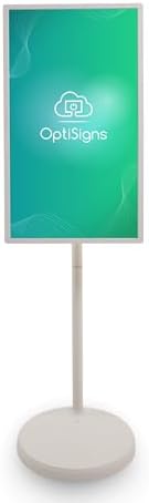 OptiSigns 32" Floor Standing Digital Signage Kiosk, Battery Powered Touchscreen Display for Interactive Retail, Events, Full HD with Audio and Wi-Fi, OptiKiosk 32 by OptiSigns