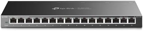 TP-Link 16 Port Gigabit Switch | Easy Smart Managed | Plug & Play | Limited Lifetime Protection | Desktop/Wall-Mount | Sturdy Metal w/ Shielded Ports | Support QoS, Vlan, IGMP and LAG (TL-SG116E) by TP-Link