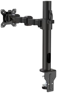 Amazon Basics Single Computer Monitor Stand with Cable Management, Height Adjustable VESA Desk Arm Mount, Fully Adjustable Tilt and Rotation, Steel, Black, Fits 13-30" Screens - Image 3