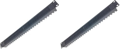 1U Brush Cable Manager Horizontal Rack Mount Cable Management Panel with Tidy Brush Slot for Cable Entry for 19-inch Server Rack or Network Cabinet, Disassembled (Pack of 2) by Followme
