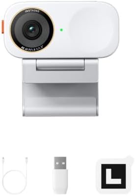Insta360 Link 2C Pro – 4K Webcam for PC/Mac, 1/1.3” Sensor, Low-Light, Auto Framing, HDR, Directional Noise-Canceling Mics, Zoom, Teams, Twitch for Streaming or Meetings(Arctic White) by Unknown