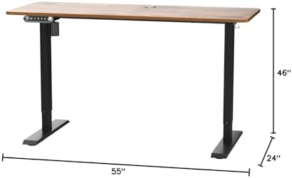 farexon 55x24In Electric Adjustable Standing Desk with Mouse Pad, Brown - Image 3