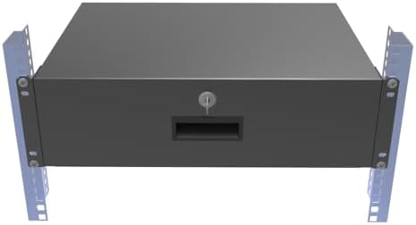 3U Server Cabinet Case 19" Rack Mount Lockable Drawer with Key - Image 2