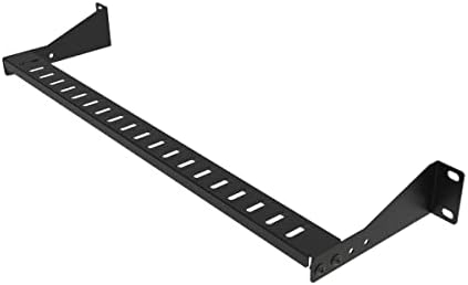 1U Horizontal 19-Inch Rack Mount Cable Management Bar, Depth Adjustable Horizontal Cable Lacing Cross Bar Black (1U1PC) (Pack of 2) - Image 2