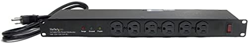 StarTech 16-Outlet 1U PDU, 120V/15A, Surge, 6ft Cord, TAA (RKPW161915) by StarTech