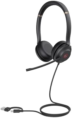Yealink UH37 Dual USB Noise Cancelling Headset Wired Headset for PC Laptop, Teams Certified, USB-A and USB-C Cable, Works with Zoom and Other Leading UC Platforms - Image 4