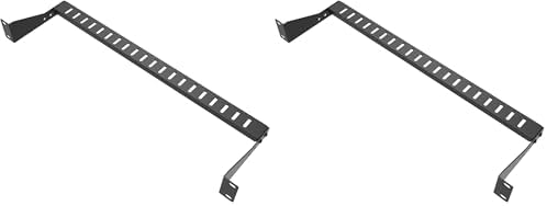 1U Horizontal 19-Inch Rack Mount Cable Management Bar, Depth Adjustable Horizontal Cable Lacing Cross Bar Black (1U1PC) (Pack of 2) by JINGCHENGMEI