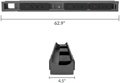 Desky Integrated Cable & Power Channel 3 Plugs Grey - Image 6