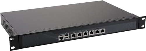 1U Rackmount Firewall, OPNsense, Firewall Hardware, Network Security Appliance, Router PC, Intel Atom D525, R4, 6 Intel Gigabit LAN, 2 x USB, COM, VGA, Fan, 4G RAM 64G SSD by Partaker