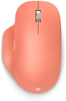 Microsoft Bluetooth Ergonomic Mouse - Peach - with comfortable Ergonomic design, thumb rest, up to 15months battery life. Works with Bluetooth enabled PCs/Laptops Windows/Mac/Chrome computers - Image 2