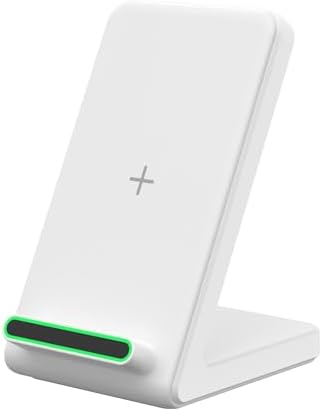 Wireless Charger Stand for Samsung, Fast Wireless Charging Stand for Apple iPhone, for Samsung Galaxy S22/S21/S20, for Google Pixel, for LG and All Qi-Enabled Devices (White) by Cesbiomo