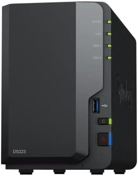 Synology DS223 Home & Office Backup Hub - Centralize Files, Protect Data & Monitor Property (2-Bay Diskless NAS) by Synology