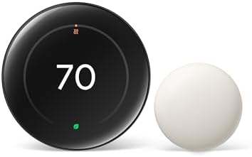 Google Nest Learning Thermostat (4th gen) + Nest Temperature Sensor (2nd gen) - Obsidian by Unknown