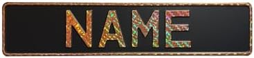 Custom Black on Black Nameplate Name Plate European License Home Decor Metal Art Personalized Front Delete Interior Funny Gift (Crystal gold) by Handmade