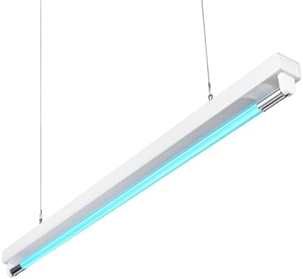 30W UV Sanitizer Light, Powerful UVC Lamp with Steel Suspension Wires, UV Sanitiztion Linear Light for Large Spaces-School, Factory, Hospital, Ozone-Free UVC Linear Batten 253.7nm, T8 G13 35.43 in by Coospider