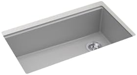 KOHLER Billings™ 32-1/2" Undermount Kitchen Sink, Single-Bowl, Workstation with Kitchen Sink Accessories, Neoroc, K-33710-PC-CM4, Matte Grey - Image 4
