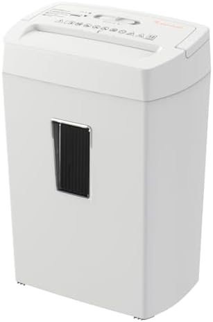 Bonsaii Heavy-Duty Cross-Cut Shredder, Handles up to 12 Sheets at Once, Providing P-4 high Security, Credit Cards, Mail & taples, 5.5-Gallon bin with a Transparent Window, Use in Home Offices, White by bonsaii