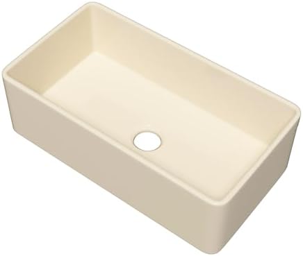 Miuara Farmhouse Sink 33 x 18 Inch Bone Fireclay Apron Front Kitchen Sink by Miuara