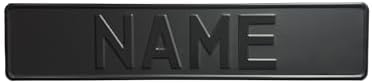 Custom Black on Black License Plate European Home Decor Metal Art Personalized Front Delete Interior Funny Gift (Yellow text) by Handmade