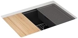 Kohler 33713-PC-CM6 Billings® 27" undermount single-bowl workstation kitchen sink, Matte White - Image 3