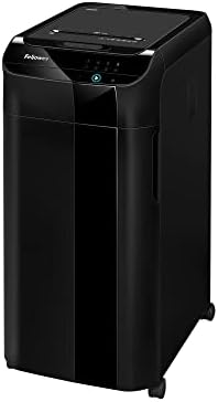 Fellowes AutoMax 350C Cross-Cut Commercial Office Auto Feed 2-in-1 Paper Shredder with 350 Sheet Capacity, Black (4694001) by FellowesBrands