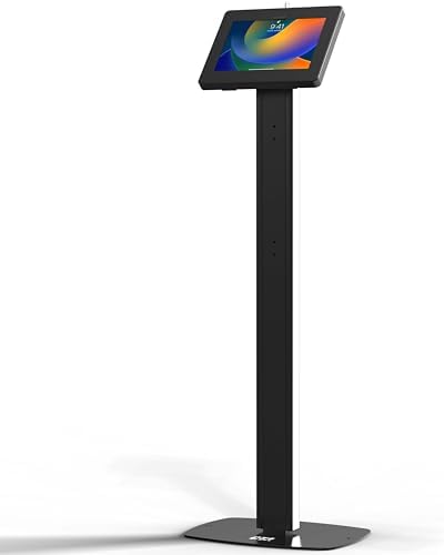Premium Thin Floor Stand – CTA Heavy-Duty Premium Thin Floor Stand w/LED Light Add-On & Remote Control for iPad 11 (A16) - Pro 11-inch M4 - Air 11-inch M3- iPad 10th Gen - Galaxy Tab & More Tablets by CTADigital