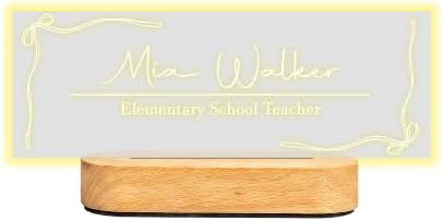 Personalized LED Desk Name Plate – Custom Office Name Sign by HunConcept