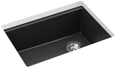 Kohler 33713-PC-CM1 Billings® 27" undermount single-bowl workstation kitchen sink, Matte Black - Image 5