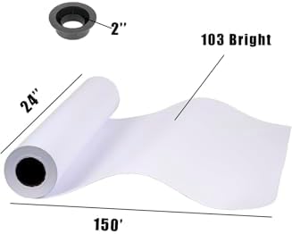 (20 Rolls) 24' inch x 150 ft Wide Format Paper – 2" Core CAD Bond Rolls, 92 Bright, 20lb – Plotter Paper Rolls for Epson Printer, Inkjet Printer Paper, Premium Large Format BULK PACK - Image 2
