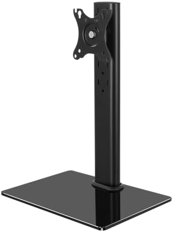 KKTONER Single Computer Monitor Stand Free Standing Desk Vesa Mount for 13 inch to 32 inch Screen Height Adjustable Monitor Mount Swivel Vesa 75*75mm/100*100mm Hold up 77Lbs by KKTONER
