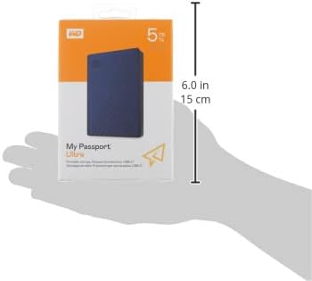 WD 5TB My Passport Ultra, Blue, Portable External Hard Drive, backup software with defense against ransomware, and password protection, USB-C and USB 3.1 - WDBFTM0050BBL-WESN - Image 6