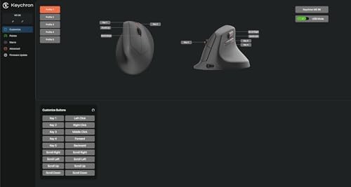 Keychron M5 Wireless Ergonomic Mouse, 8000Hz Tri-Mode 2.4 GHz/Bluetooth 5.1/Wired, PixArt 3950 Sensor, 30000 DPI, Ergonomic Lightweight Programmable Macro Button for Windows PC/Mac - Black - Image 5
