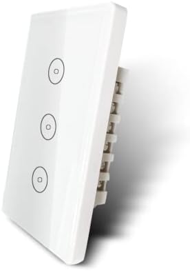 Zigbee Smart Touch Wall Light Switch, App/Voice Control, Night Vision, Tuya Gateway Required (White, 3 Gang（Neutral Wire Required）) by Gantch