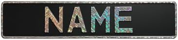 Custom Black on Black Nameplate Name Plate European License Home Decor Metal Art Personalized Front Delete Interior Funny Gift (Crystal silver) by Handmade