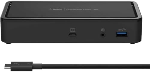 Belkin Thunderbolt 3 Dock Plus with 2.6ft Thunderbolt 3 Cable (Thunderbolt Dock for MacOS and Windows) Dual 4K @60Hz, 40Gbps Transfer speeds, 60W Upstream Charging (Renewed) by Amazon+Renewed