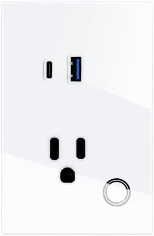 Melery Smart WiFi Wall Outlet with USB-A & 30W USB-C PD Fast Charging, 15A Smart Receptacle, Smart Life/Tuya App Remote Control, Compatible with Alexa & Google Home, Timer & Schedule by Melery