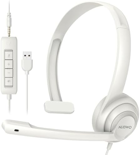 NUBWO HW02 USB Headset with Microphone Noise Cancelling & in-line Control by NUBWO