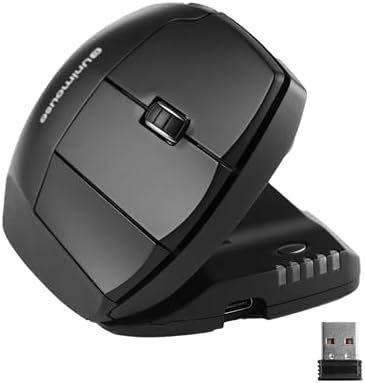 Contour Unimouse: Ergonomic Left and Right Hand Wireless Vertical Mouse Adjustable 35°-70° Tilt Angle, 6 Programmable Buttons for Productivity, Customizable Thumb Rest for Wrist Pain Relief - Image 2