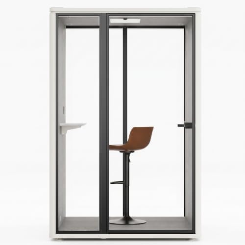 Uncaged Ergonomics Working Office Pod, 1-Person Acoustic Office Phone Booth with Ventilation, LED Lighting and Power, White by UncagedErgonomics