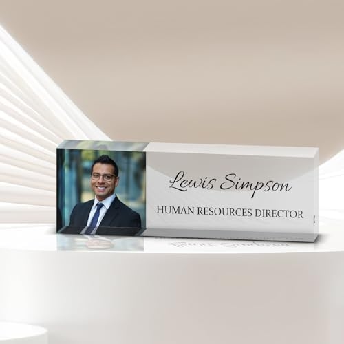 Desk Name Plate Personalized, Desk Double sided pattern Name Plate Personalized Office Desk Decor for Women and Men, Teacher Nurse Boss Employee Appreciation Gifts (photo, Customized) - Image 6