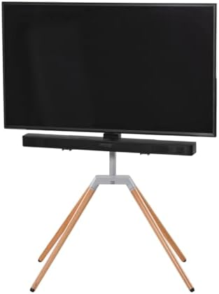 One For All Free-Standing Swivel Quadpod Universal TV Stand, Oak & Gun Metal Grey Color, WM7475 by OneForAll