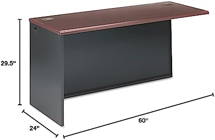 HON 38000 Series Modular Desk Ensembles-Left Return, 60"x24"x29-1/2", Mahogany/Charcoal - Image 2