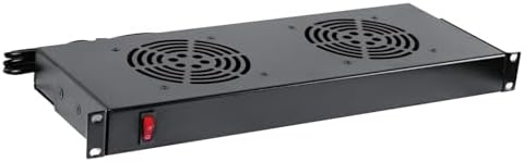 Tecmojo Rack Cabinet Mounted Server 1U 2 Fan Unit Cooling System Exhaust Airflow, for Cooling AV, Home Theater, Network 19inch Racks by Tecmojo