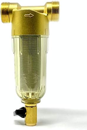 Bluonics Reusable Spin-Down Sediment Pre-Filter for Whole House City & Well Water, 40 Micron, Includes 1" and 3/4" NPT Adapters by BLUONICS