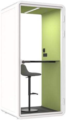 Quiet Meeting Pod with Acoustic Panels, Office Soundproof Room with Furniture, Portable Removable Working Booth for Private Phone Calling, Study, Individual Seater Personal Office H92in W43in D40in by Unknown
