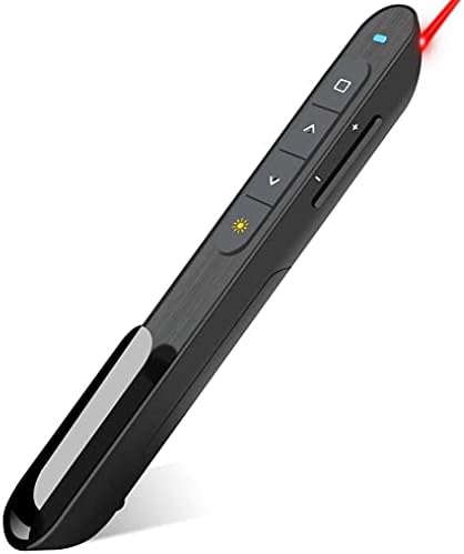 Wireless Presenter, Hyperlink Volume Control Presentation Clicker RF 2.4GHz USB PowerPoint Clicker Presentation Remote Control Pointer Slide Advancer (Black) by DinoFire