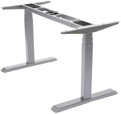 Fromann Dual Motor Standing Desk Frame 3 Tier Legs Sit Stand up Electric Height Adjustable Desk Base for Home and Office (Grey) by Fromann